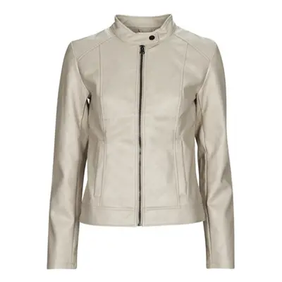 JDY JDYEMILY FAUX LEATHER JACKET women's Leather jacket in Beige