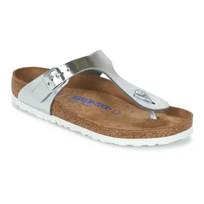 Birkenstock GIZEH SFB women's Flip flops / Sandals (Shoes) in Silver