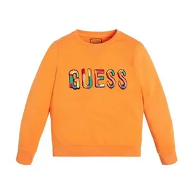 Guess SWEAT boys's Children's sweatshirt in Orange