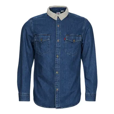 Levis RELAXED FIT WESTERN men's Long sleeved Shirt in Blue