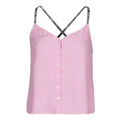 Tommy Jeans TJW CAMI TOP BUTTON THRU women's Blouse in Pink