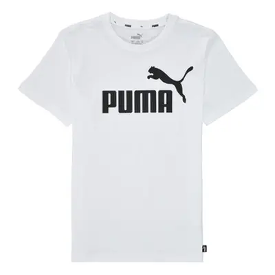 Puma ESSENTIAL LOGO TEE boys's Children's T shirt in White