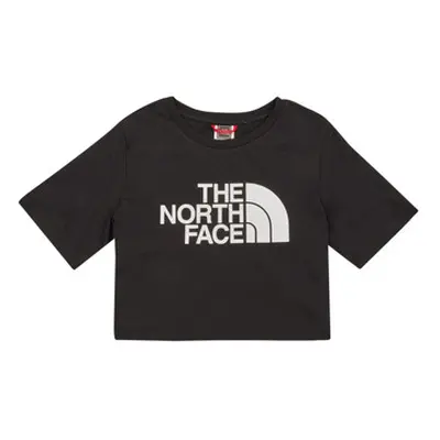 The North Face Girls S/S Crop Easy Tee girls's Children's T shirt in Black