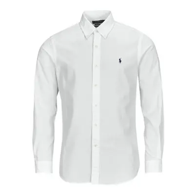 Polo Ralph Lauren CHEMISE COUPE DROITE EN SEERSUCKER men's Long sleeved Shirt in White