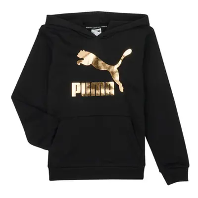 Puma CLASSICS LOGO HOODIE girls's Children's Sweatshirt in Black