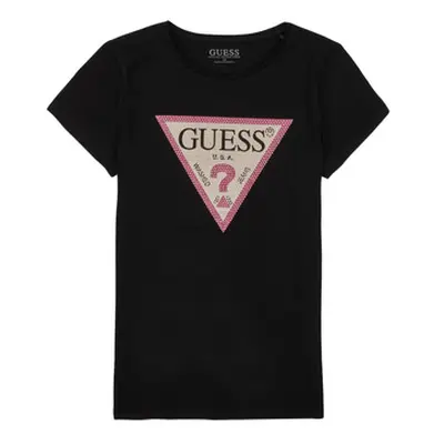 Guess SS T SHIRT girls's Children's T shirt in Black