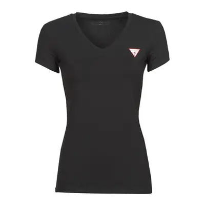 Guess SS VN MINI TRIANGLE TEE women's T shirt in Black