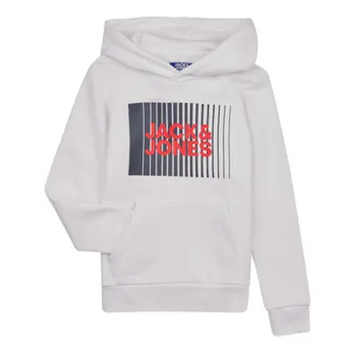 Jack & Jones JJELOGO TEE LS ONECK 2 COL JNR boys's Children's sweatshirt in White