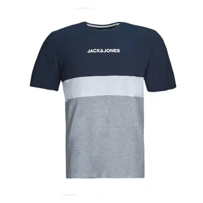 Jack & Jones JJEREID BLOCKING TEE SS men's T shirt in Multicolour