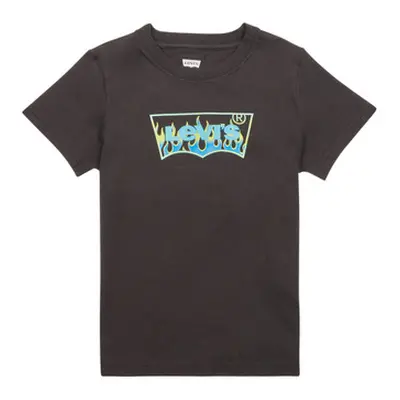 Levis FLAME BATWING TEE boys's Children's T shirt in Black