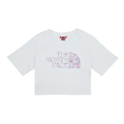 The North Face Girls S/S Crop Easy Tee girls's Children's T shirt in White