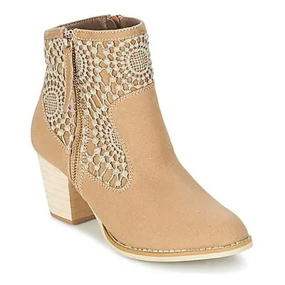 Moony Mood DIROVAL women's Low Ankle Boots in Beige