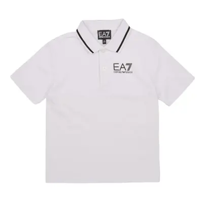 Emporio Armani EA7 76 boys's Children's polo shirt in White