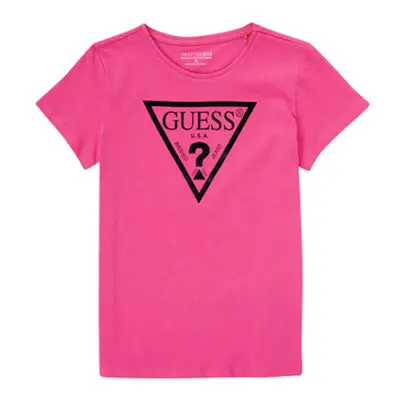 Guess CANCE girls's Children's T shirt in Pink