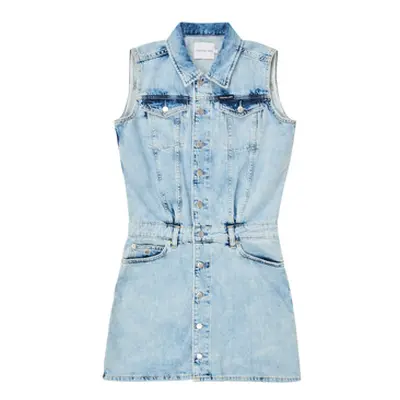 Calvin Klein Jeans SLEEVELESS BLUE DENIM DRESS girls's Children's dress in Blue