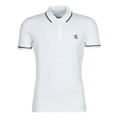 Calvin Klein Jeans TIPPING SLIM POLO men's Polo shirt in White