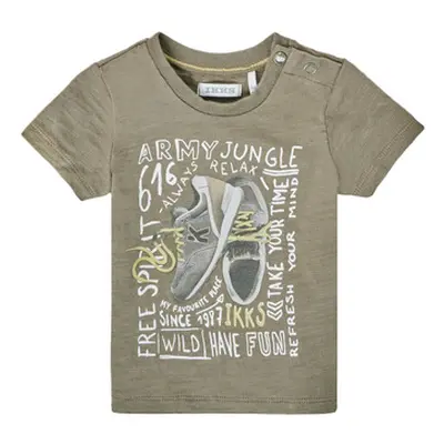 Ikks XS10141-57 boys's Children's T shirt in Kaki