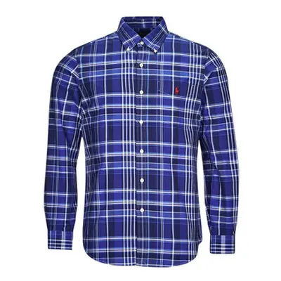 Polo Ralph Lauren CHEMISE COUPE DROITE EN OXFORD men's Long sleeved Shirt in Blue