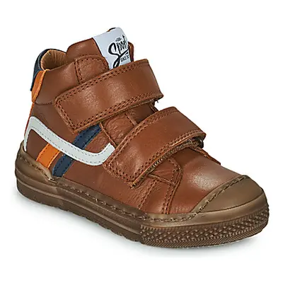 GBB RIGOLO boys's Children's Shoes (High-top Trainers) in Brown