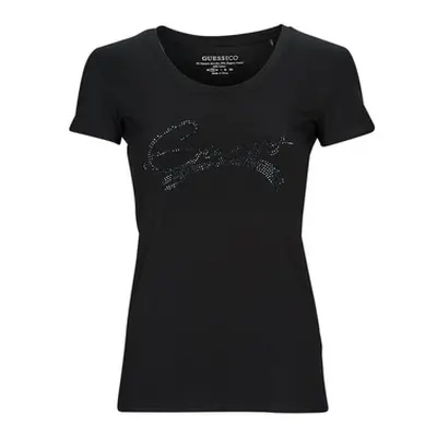 Guess SS RN ADELINA TEE women's T shirt in Black