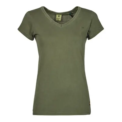 G-Star Raw Eyben slim v t wmn ss od women's T shirt in Kaki