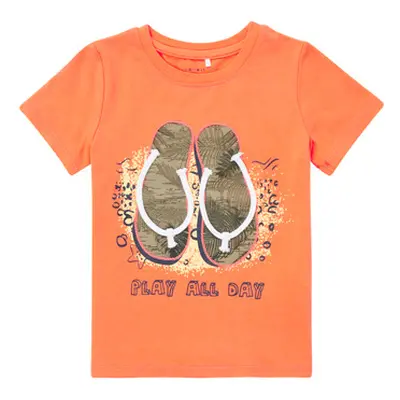 Name it NMMFASHO boys's Children's T shirt in Orange