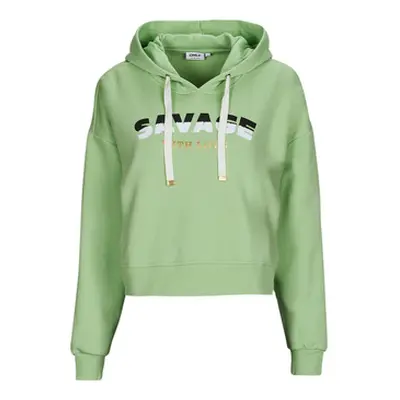 Only ONLPIXA L/S HOOD CS SWT women's Sweatshirt in Green