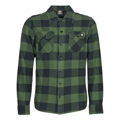 Dickies NEW SACRAMENTO SHIRT PINE GREEN men's Long sleeved Shirt in Green