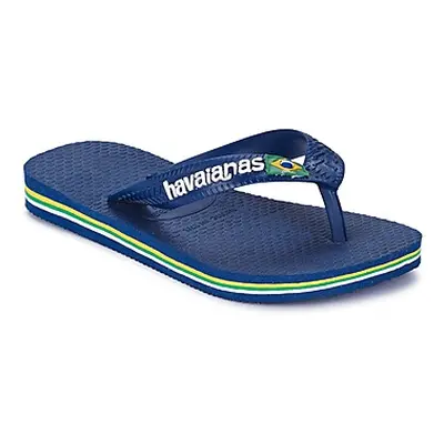 Havaianas BRASIL LOGO boys's Children's Flip flops / Sandals in Blue