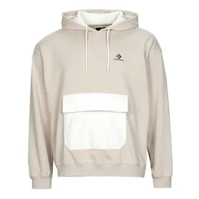 Converse UTILITY POCKET PULLOVER HOODIE men's Fleece jacket in Beige