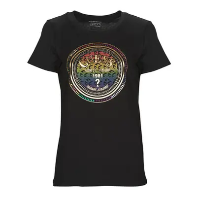 Guess EASY TEE women's T shirt in Black