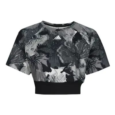 Adidas W AOP CRP TEE women's T shirt in Black