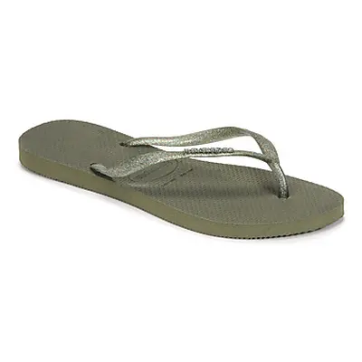 Havaianas LOGO METALLIC women's Flip flops / Sandals (Shoes) in Kaki