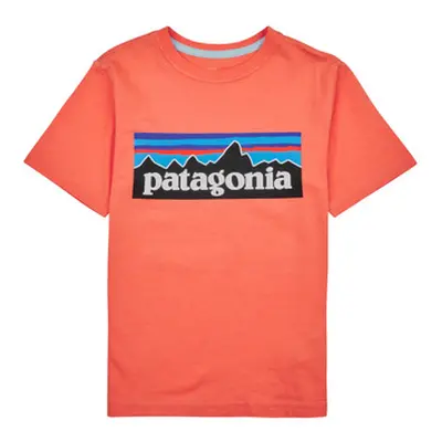 Patagonia BOYS LOGO T-SHIRT boys's Children's T shirt in Orange