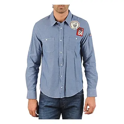 Mr Marcel NEBRASKA men's Long sleeved Shirt in Blue