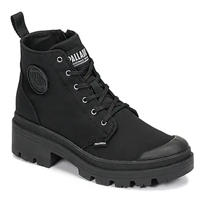 Palladium PALLABASE TWILL women's Shoes (High-top Trainers) in Black