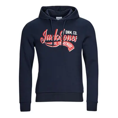 Jack & Jones JJELOGO SWEAT HOOD 2 COL 23/24 men's Sweatshirt in Marine