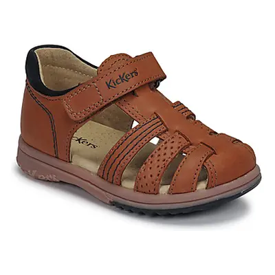 Kickers PLATIBACK boys's Children's Sandals in Brown