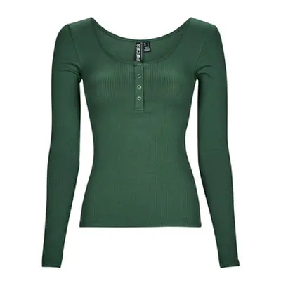 Pieces PCKITTE LS TOP NOOS women's in Green