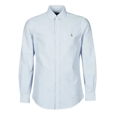 Polo Ralph Lauren CHEMISE AJUSTEE EN OXFORD COL BOUTONNE LOGO PONY PLAYER MULTICO men's Long sle