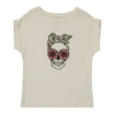 Only KONSNI SKULL girls's Children's T shirt in White