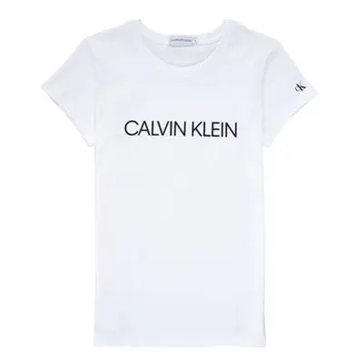 Calvin Klein Jeans INSTITUTIONAL T-SHIRT girls's Children's T shirt in White