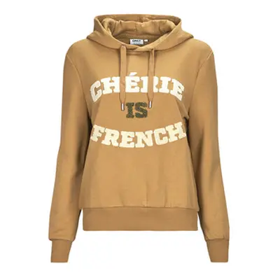 Only ONLJENNI L/S FENCH HOOD CS SWT women's Sweatshirt in Beige