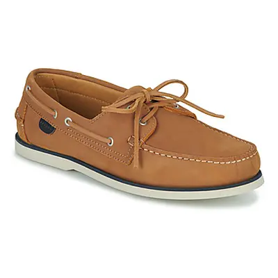 Pellet VENDEE men's Boat Shoes in Brown