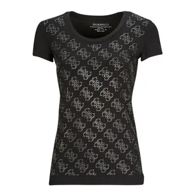 Guess SS VN 4G ALLOVER TEE women's T shirt in Black