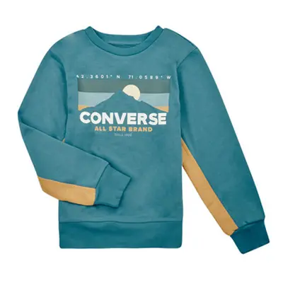 Converse GEAREDUPBLOCKEDFTMIXCREW boys's Children's sweatshirt in Blue