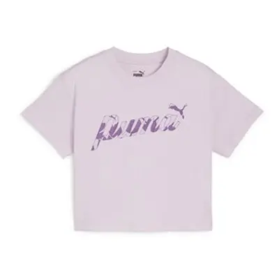 Puma ESS+ BLOSSOM SHORT TEE G girls's Children's T shirt in Purple