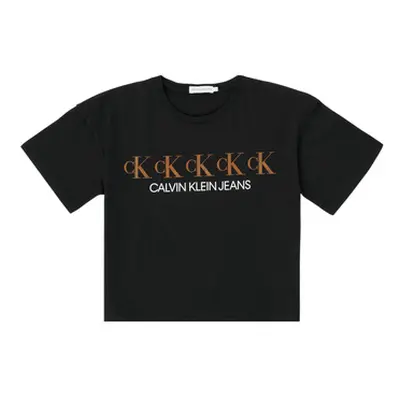 Calvin Klein Jeans CK REPEAT FOIL BOXY T-SHIRT girls's Children's T shirt in Black