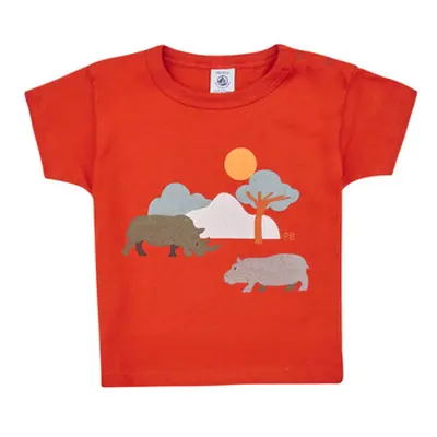 Petit Bateau FAON girls's Children's T shirt in Orange