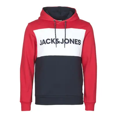 Jack & Jones JJELOGO BLOCKING men's Sweatshirt in Red